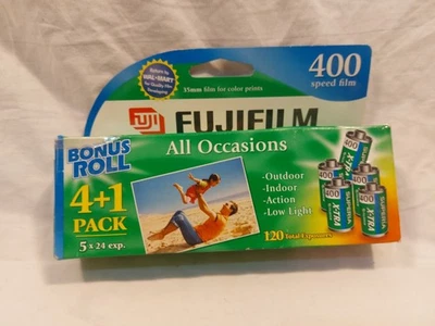 Fujifilm 400 Speed 5 Rolls 35mm Color Film 120 Total Exposures Exp. 2008 Sealed - Image 1 of 4