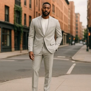 Suitsupply Suit Mens 44 S Gray 2pc Perennial S110's Wool Stripes Pants 35x29 - Picture 1 of 12