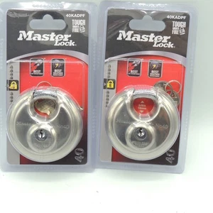 (2) Master Lock 40KADPF Round Padlock  Shared Keys - Picture 1 of 4