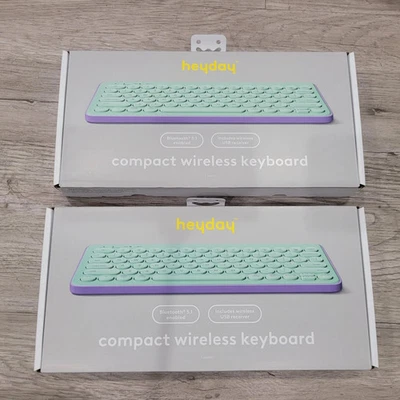 Teclado inalámbrico compacto HeyDay 2pk - Receptor inalámbrico Bluetooth y USB - Verde azulado Foto 1 de 4