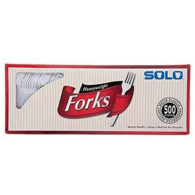 2020 White Heavyweight Plastic Forks Standard Cutlery 100 Count Pack - Image 1 of 2