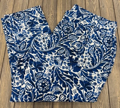 Pantalones Jessica London para mujer 24W azul y blanco con estampado floral Foto 1 de 4
