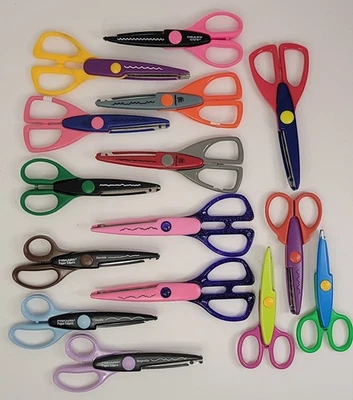 Fiskars & Other Paper Shapers Decorative Edge Scissors Scrapbooking Lot of 15 - Image 1 of 4