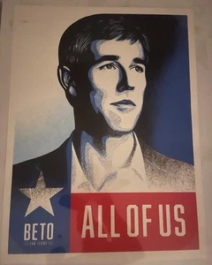 Shepard Fairey OBEY GIANT Beto O'Rourke For Texas Poster All of Us Art Print!!!! - Picture 1 of 1