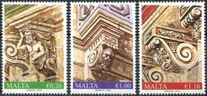 Malta 2016. Balcony Corbels (MNH OG **) Set of 3 stamps - Picture 1 of 1