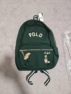 Polo Ralph Lauren Men's Polo Bear Canvas Backpack Green NWT  - Image 1 of 4