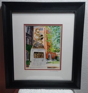 David Milton Watercolor Artist signed Lithograph USC Spirit Of Troy Framed Art - Picture 1 of 5