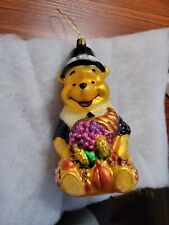Christopher Radko Disney Thanksgiving Winnie The Pooh Glass Christmas Ornament 