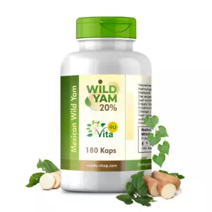 Wild Yam Wurzel 20% Extrakt, 150mg Diosgenin - 180 Kapseln, vegan & hochdosiert - Bild 1 von 6