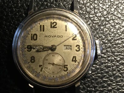 Movado Triple Calendar Steel Watch Winds And Runs Sold As Is Read Description - Image 1 of 3