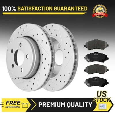 Front Drilled Brake Rotors + Brake Pads for 2008 - 2011 Dodge Nitro Jeep Liberty - Image 1 of 4