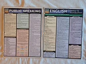 Bar Charts Quick Study Guide Public Speaking English Grammar & Punctuation - Picture 1 of 2