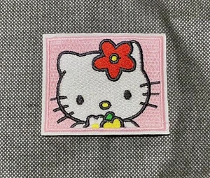 Hello Kitty Hawaiian Red Flower Embroidered Iron On Patch DIY Applique - Picture 1 of 3