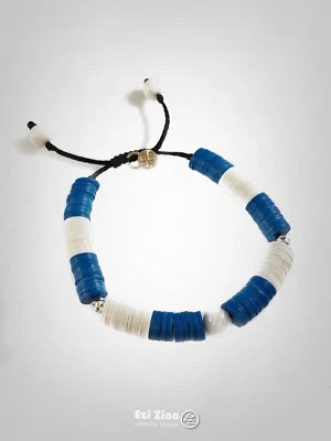 Pulsera Israel 70 Aniversario Disco Piedras Plata de Ley 925 Sólida Ezi Zino Foto 1 de 2