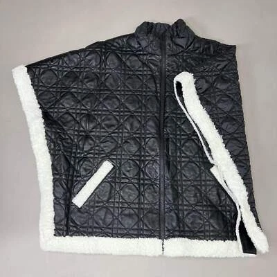 Poncho de nailon MITCHIES con bolsillos y cuero delantero para mujer talla S negro POMK69 Foto 1 de 4