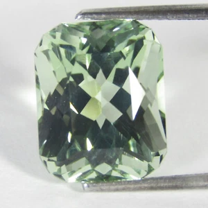 Piedra preciosa de Brasil de corte radiante (prasiolita) amatista verde hermosa natural de 7,85 quilates - Imagen 1 de 4