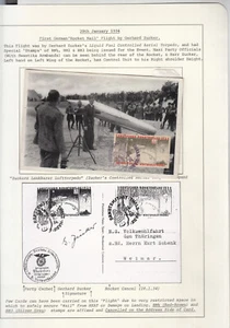 Germany.  1934  Zucker Rocket mail PPC with stamps & signiture. Very rare. - Picture 1 of 2