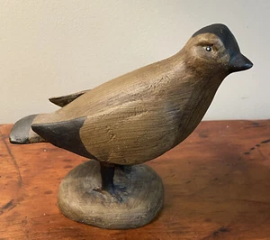 Ceramic Bird Figurine Statue Brown/black Porch Or Shelf Decor - Picture 1 of 8