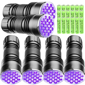6 Pack 21 LED Ultra Violet UV LED Flashlight Blacklight 395NM Pet Urine Detector - Picture 1 of 12