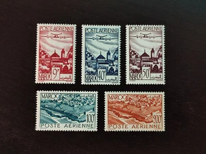 &2355/ Französisch Marokko - 1947 - Mi 268 / 272 | Yv PA 60 / 64 - MNH - Bild 1 von 1