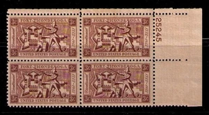 US USA Sc# 1071 MNH FVF PLATE# BLOCK Map Fort Ticonderoga Ethan Allen Artillery - Picture 1 of 1