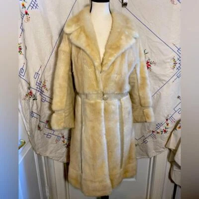 Vintage 70s Cream Fur and Leather Coat - Image 1 of 4