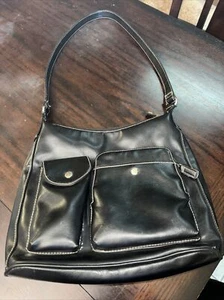Bolso de Hombro M/L Negro Cartera Cremallera Informal Usado en Excelente Condición Muchos Bolsillos Cierre Seguro - Imagen 1 de 12