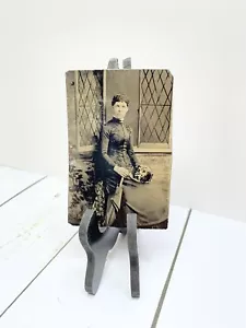 Antique Tintype Photograph Lovely Modest Mature Woman - Picture 1 of 3