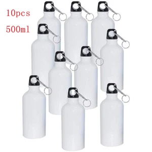 10 Stück 500ml Aluminium Trinkflasche weiß leer Sportflasche Sublimation Transfer - Bild 1 von 3