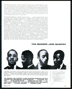 MJQ 1959 Modern Jazz Quartet foto EE. UU. tour reserva comercio anuncio impreso - Imagen 1 de 7