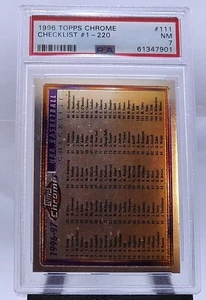 1996 TOPPS CHROME CHECKLIST #111 NBA EWING BRYANT BARKLEY PSA NM 7 LOW POP - Picture 1 of 3