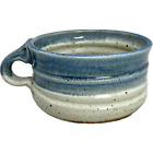 Art Pottery Hand Thrown Stoneware Soup Mug Blue Grey
