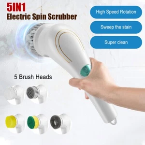 Electric Spin Scrubber Cordless Cleaning Brush Rotating Scrubber Clean Bathroom - Picture 1 of 13