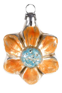 Marolin Mini Ornament Orange Bloom MA2011065A German Glass Ornament w/Gift Box - Picture 1 of 3