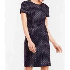 Brooks Brothers Wollmischung rot Fleece marineblau strukturiert Etui gefüttert Kleid 14 - Bild 1 von 7