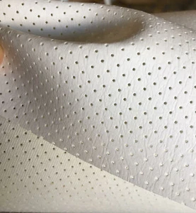 ENVÍO PLEGADO Vinilo Marino Perforado Todo el Camino Tela de Tapicería Blanca - Imagen 1 de 5
