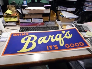 1952 großes 28"/11" BARQ'S "IT'S GOOD" KARTON DAY GLO SCHILD SEHR GUTER ZUSTAND - Bild 1 von 6