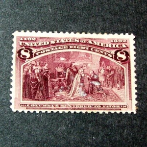 US Stamp Scott# 236 Columbus Restored to Favor 1893 MH Partial Gum L514 - Picture 1 of 2