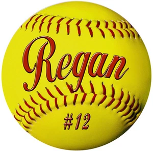2-Softball Aufkleber Autoaufkleber 4" personalisieren Geschenke Mädchen Jungen Teams Sport  - Bild 1 von 12