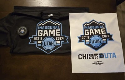 Utah хоккейный клуб инаугурационная игра футболка, полотенце и шайба 10/8/2024 первая игра - Изображение 1 из 2