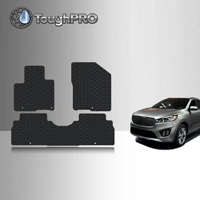 Alfombrillas ToughPRO negras para KIA Sorento ajuste personalizado para todo clima 2016-2020 Foto 1 de 4