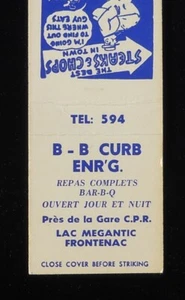 1950s B - B Curb Enr'g. Bar-B-Q C.P.R. Frontenac Lac-Mégantic Lac Megantic QC Ca - Picture 1 of 1