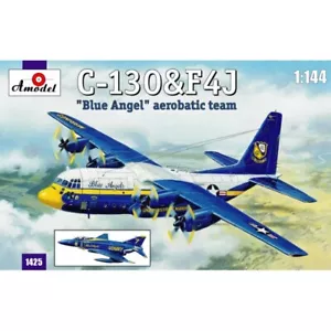 Amodel 1425 Plastic model airplane kit 1:144 C-130&F4J Blue Angel Aerobatic team - Foto 1 di 24