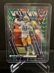 2021 Mosaic Football Justin Herbert Will To Win Green Mosaic Prizm