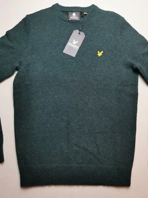 Jersey Lyle & Scott Para Hombres Talla XS Cuello Redondo Mezcla Lana de Cordero (NUEVO CON ETIQUETAS) Verde Manga L Foto 1 de 4