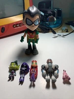 TEEN Titans GO Deluxe SIX Pack 6 MINI Figure SET Missing Original Robin - Image 1 of 4