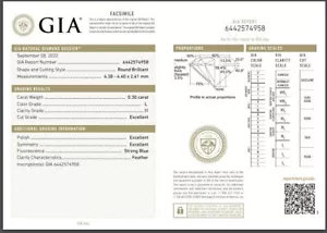 Natural Loose Diamond 0.30 Ct Round Brilliant Cut GIA CERTIFIED 4 mm L/SI3 Grade - Picture 1 of 5