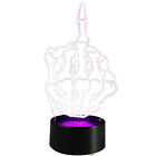 7 Color Changing Hot Middle Finger 3D LED illusion Night Light Desk Table Lamp F