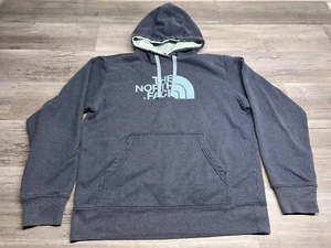 The North Face Mens M Hoodie Heather Blue Pullover Fleece Arch Logo Sweatshirt - Picture 1 of 6