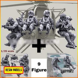 Kit Modelo Resina 1/35 9 Soldados Modernos de Estados Unidos Helicóptero Tripulación Sin Pintar (sin helicóptero) - Imagen 1 de 6
